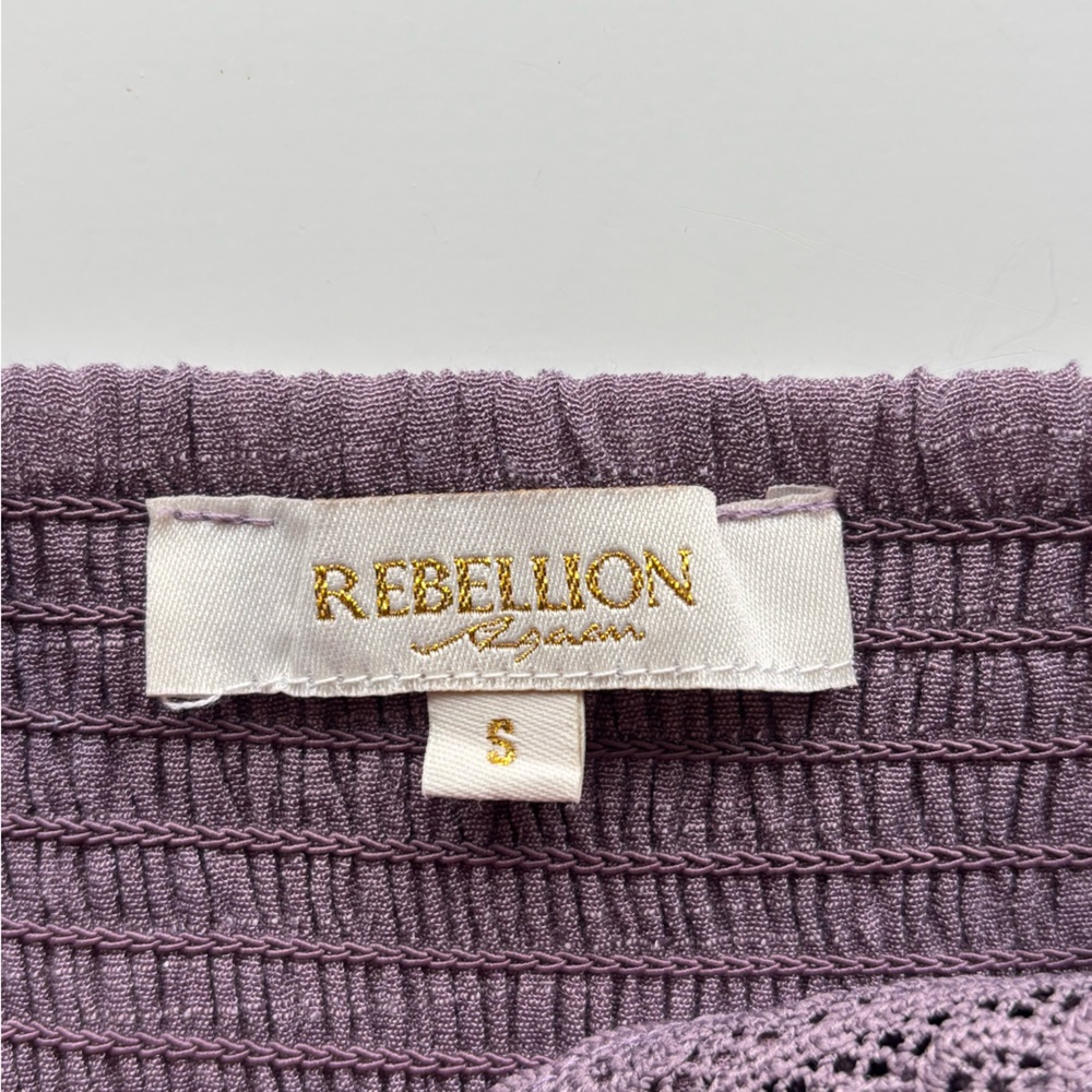 REBELLION Tiered Ruffle Smocked Back Sundress Size Small Purple - Picture 4 of 9
